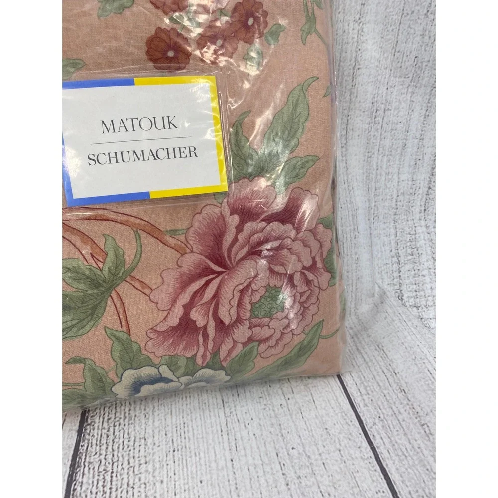 Matouk Schumacher Simone Duvet Full/Queen Apricot Floral 100% Linen Luxury